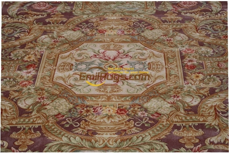 European Savonnerie Thick And Plush Floral Trellis Design Rug Handmade Wool Knitting Carpets Antique woven floor Rectangular