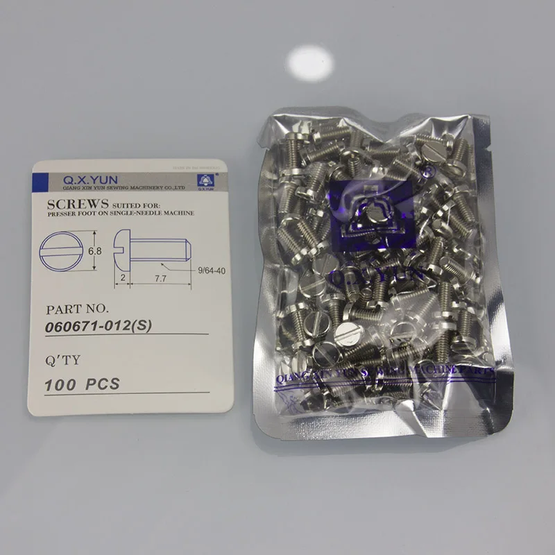 100pcs Sewing machine screw brother  pegasus siruba kansai singer typical needle plate /feed dog/presser foot screw .....