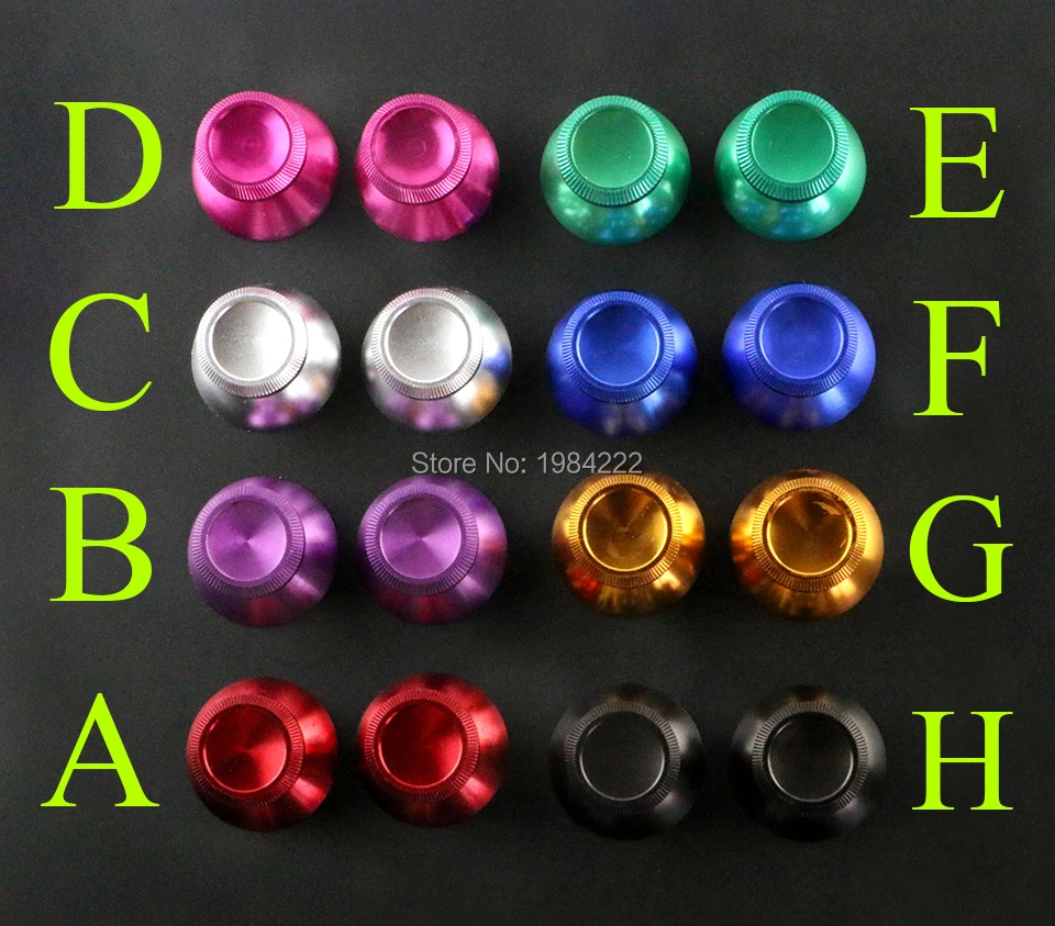 60pairs=120pcs Aluminum Metal Joystick Cap Thumbsticks Chrome Joystick Caps thumb stick for PS4 Controller