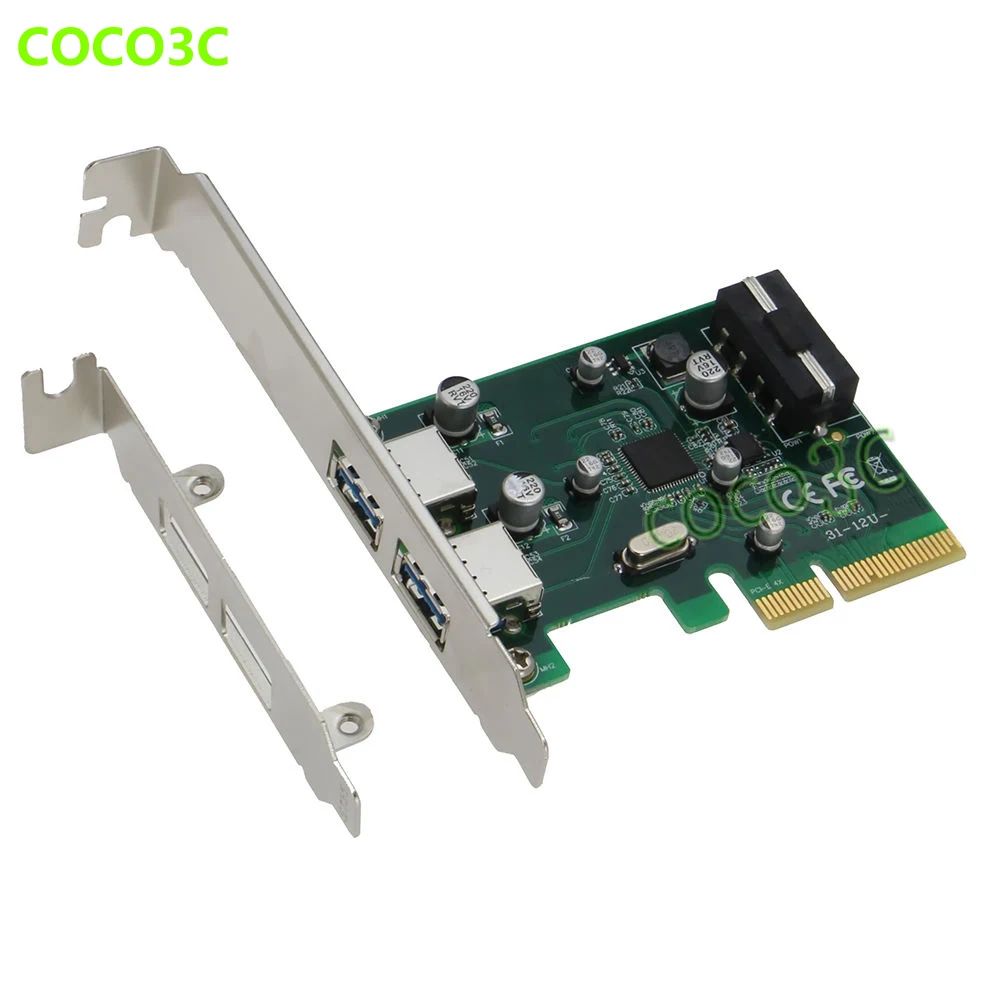 

Desktop pci-e 4x to usb3.1 Type-A adapter 2 USB 3.1 ports PCI express Card with low profile bracket support PCIe 8x 16x slot