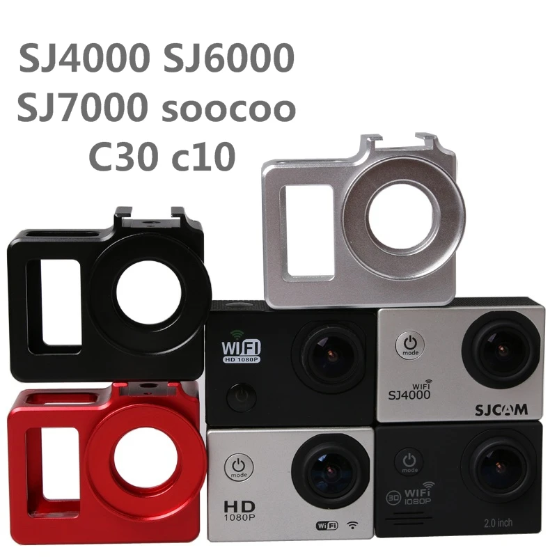 C30 Aluminiowa klatka ochronna Obudowa Pokrowiec Torba Metalowa rama + filtr UV do SJCAM SJ4000 SJ5000 H9 H9R Sj9000 SOOCOO C3 Clownfish