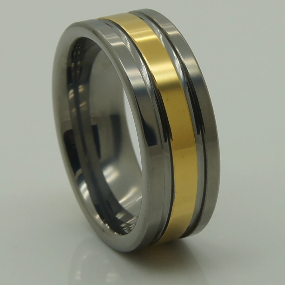 8mm 2tone  plating  hi-tech scratch proof wedding tungsten ring