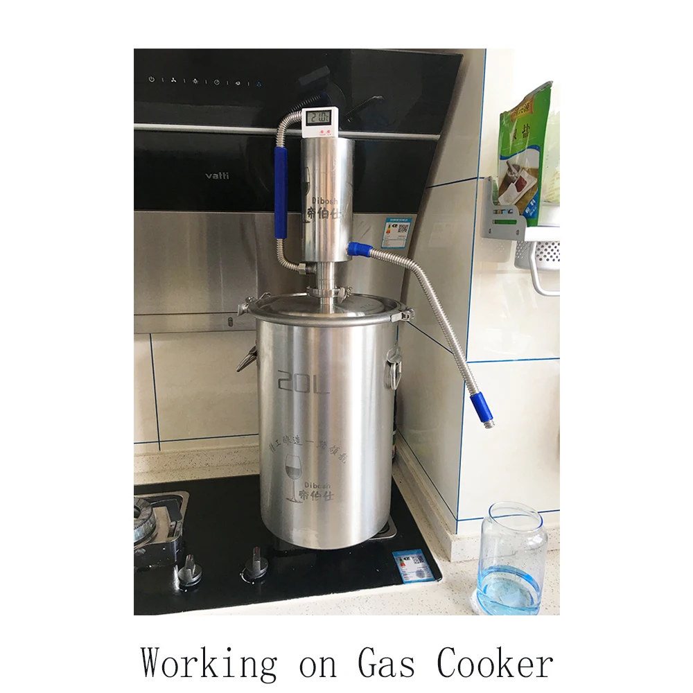 Moonshine Homebrew Distiller 20L آلة تخمير الكحول DIY بها بنفسك الحرفية الأرواح Moonshine لا تزال معدات تخمير المنزل #5