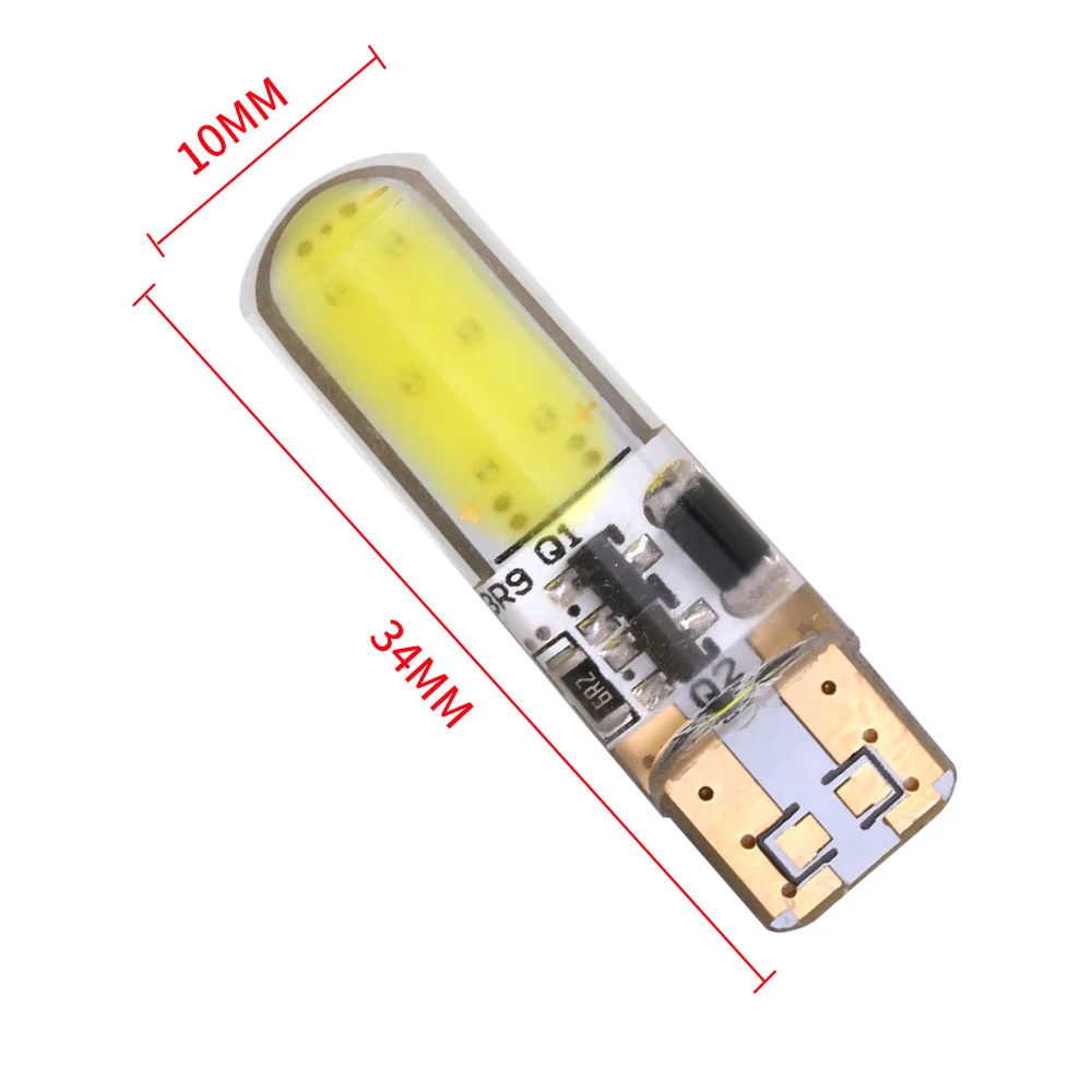 AutoEC 2x T10 COB Silica gel Strobe Flashing light 168 194 W5W 12 Led Lasting Shine+Auto Strobe Flash lamp DC12V #LB243