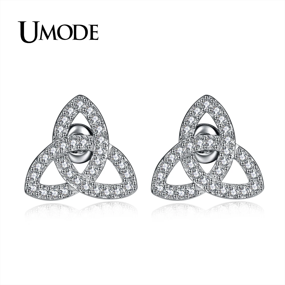 UMODE Brand Fashion Party Wedding Jewelry Stud Earrings for Women White Gold Color Boucle D\'oreille Femme Christmas Gifts UE0324