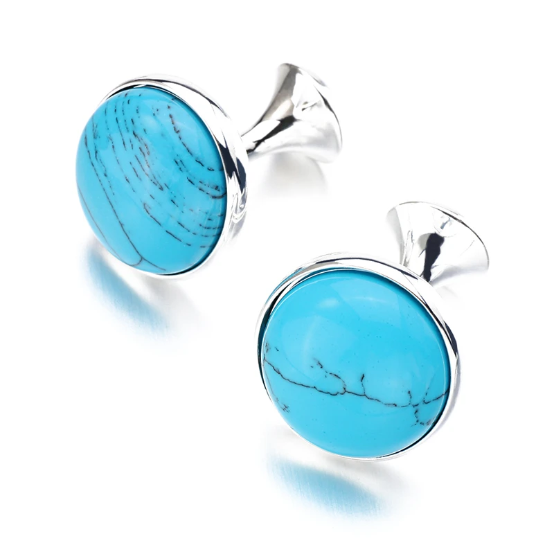 Low-key Luxury Brilliant stone trend Cufflinks for Mens Gold color Plated High Quality Green Cat\'s Eye Stone Cuff links With Box
