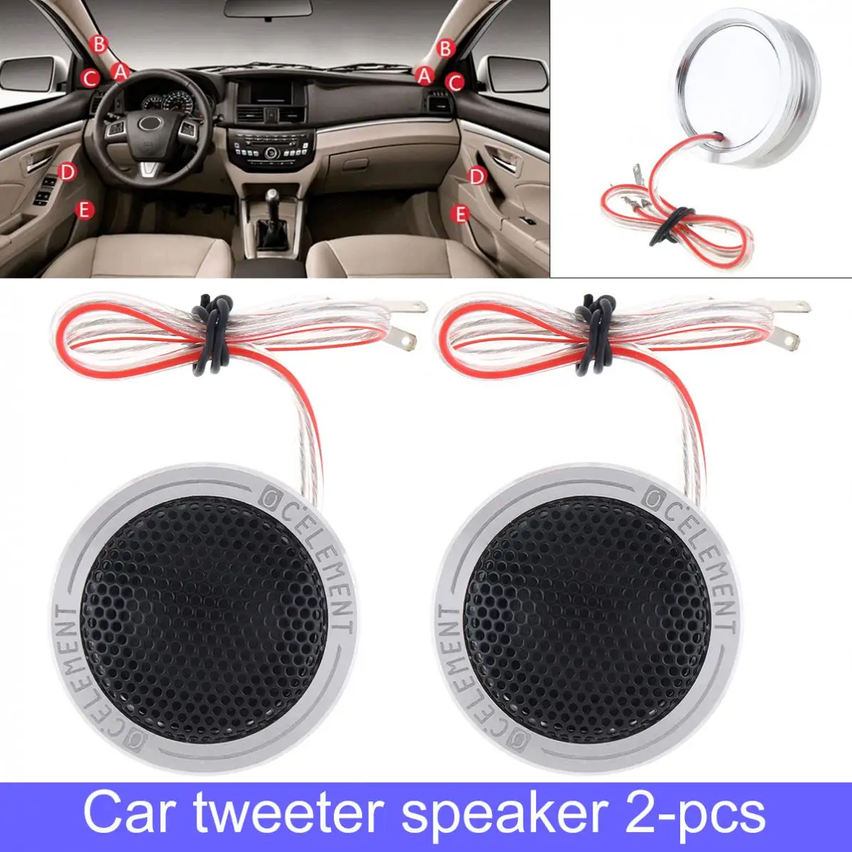 2pcs 150W Aluminium Shell Silk Stretch Film High Efficiency Mini Dome Car Tweeter Speakers For Car Audio System