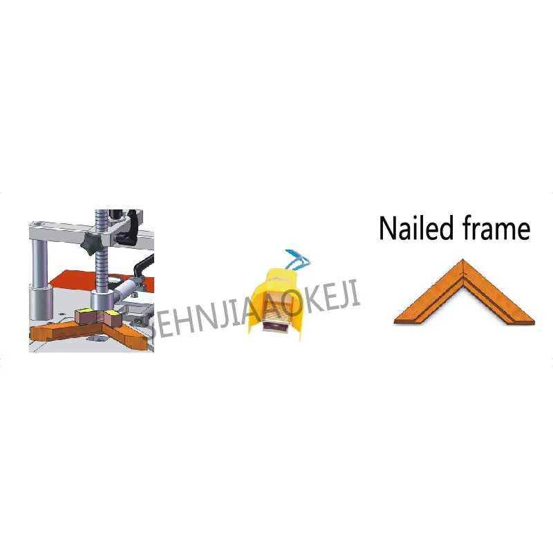 Desktop pneumatische nagel winkel maschine JS203 Foto rahmen nagel winkel maschine Verarbeitung maschinen Rahmen Verbindungsmaschine 1pc