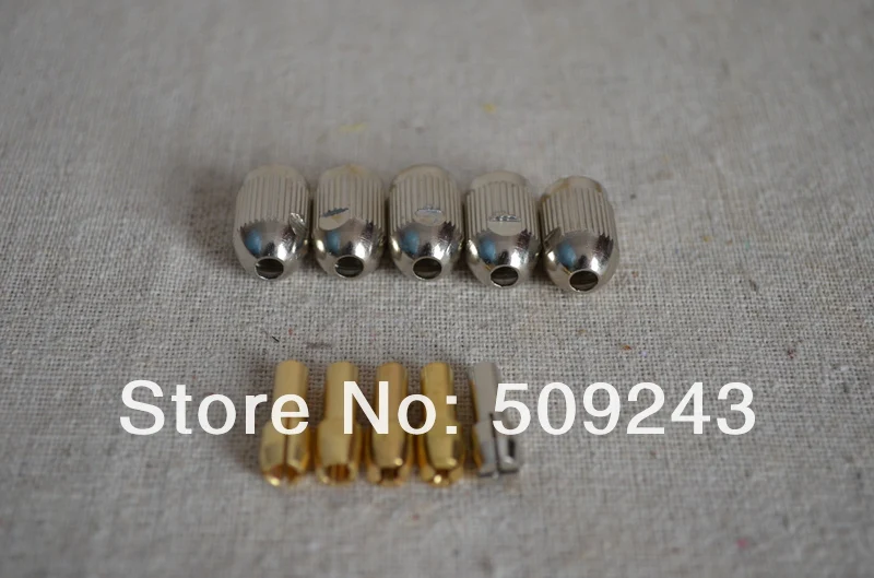 

New 10PCS Brass Collet Set Including 1mm/1.5mm/2.3mm/3mm/3.18mm + M7 Clip cap Nut Fits Dremel Rotary