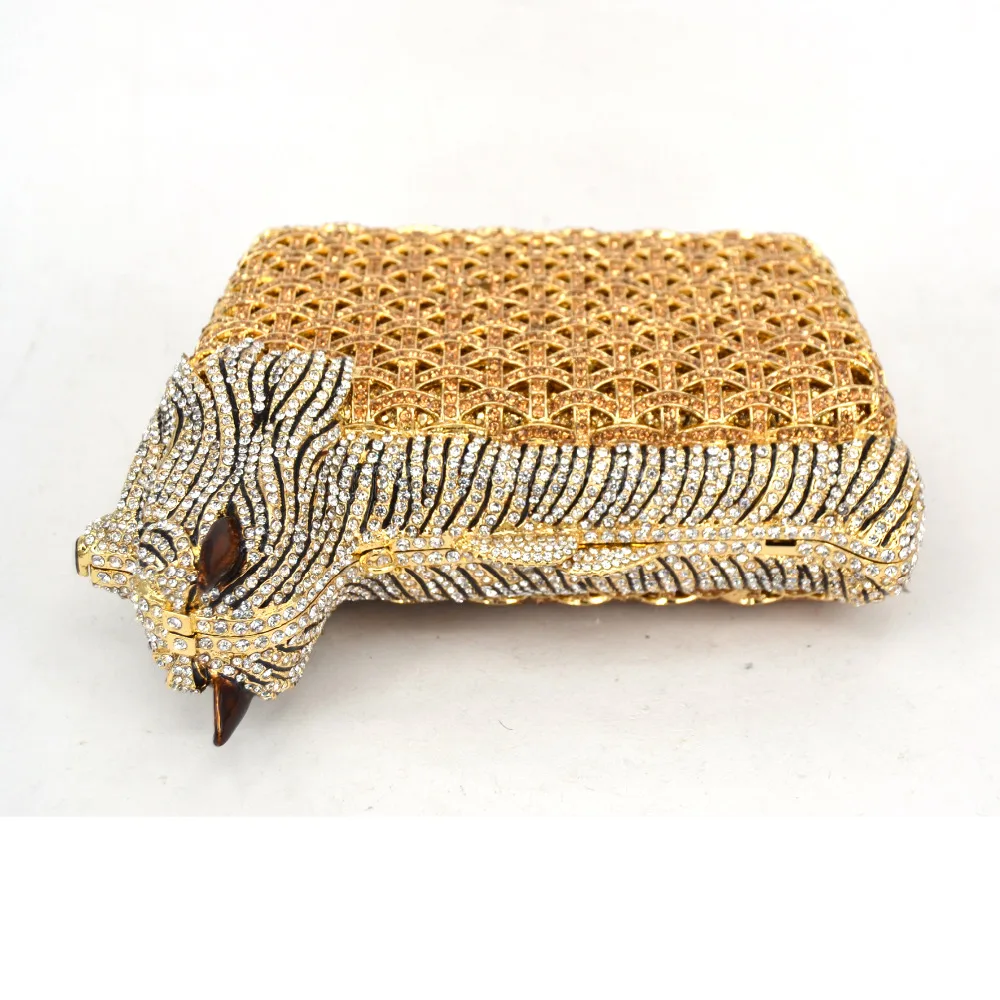 Classic Designer luxury crystal evening bag Animal Dog women Clutch Bags Ladies purse ladies Day Clutches for Wedding SC031