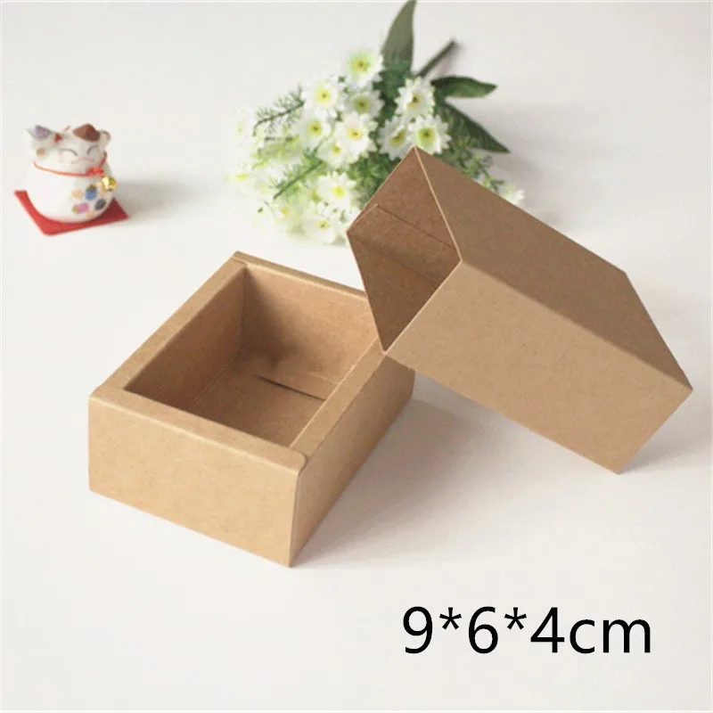 

Kraft Drawer Box Handmade Soap Gift Craft Candy Cosmetic Bottle Packaging Brown Paper Boxes 9*6*4cm Free Shipping