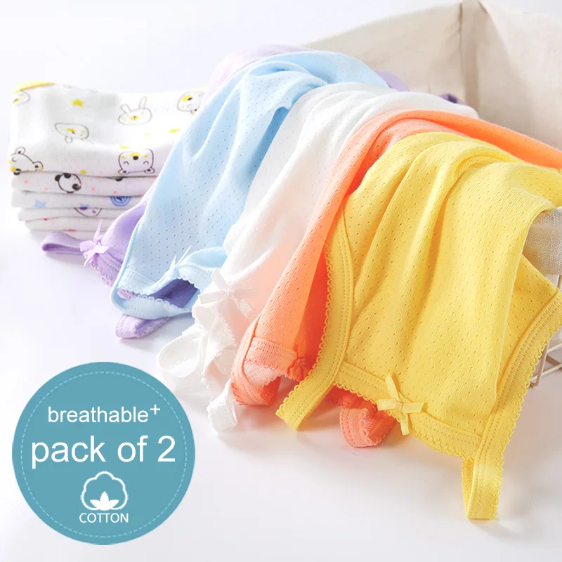 2pcs Baby Summer Clothes Sleeveless Bodysuits Thin Tank Top Jumpsuits Girl Cotton Mesh Pointelle Onesies Infant Clothing