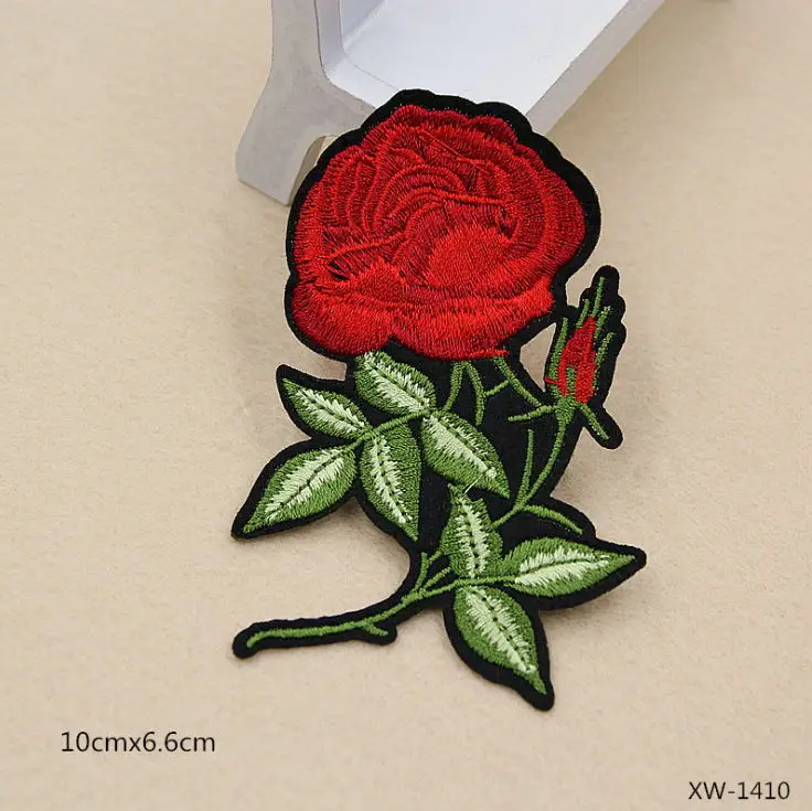 New arrival 10 pcs big flowers Embroidered patches iron on Jeans coat tshirt bag shoe hat bag shoe Motif emblem accessory diy