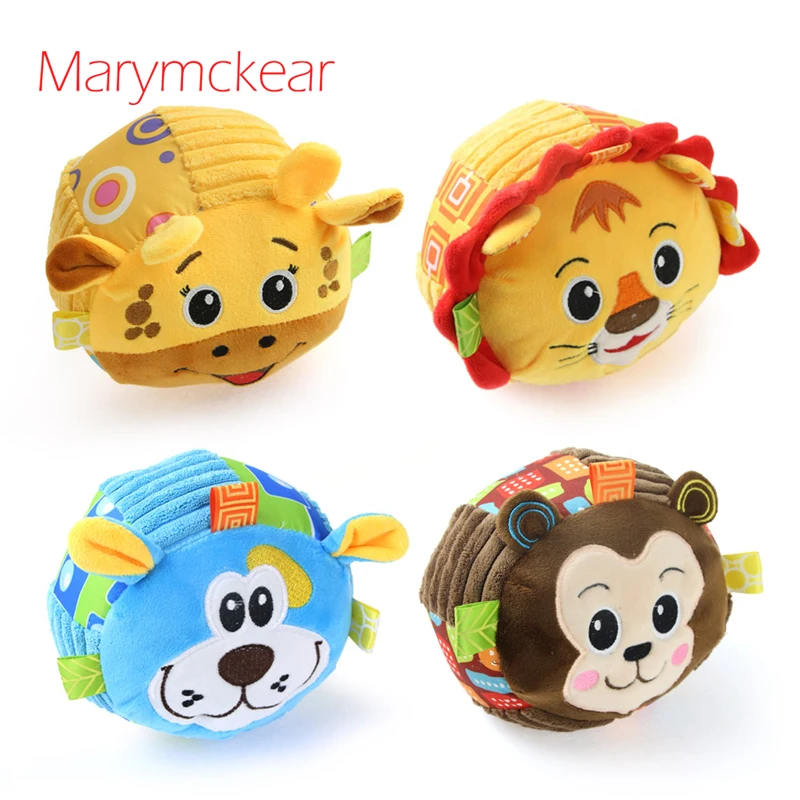 Cute-Animals Baby Soft Plush Rattles Ball 0-12 Months Infant Cloth Bed Bell Stuffed Rattle Toys Sound Body Building for Newborn