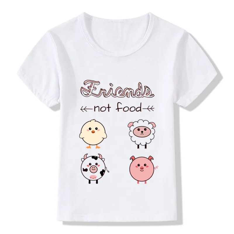 Camisetas divertidas con diseño de animales para niños, camisetas veganas, ropa de verano, HKP5173