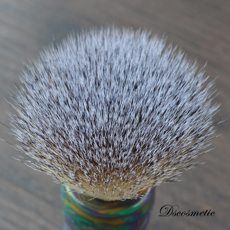 DS 24MM soft plat top synthetic hair shaving brush with colorful resin handle for man beard tools