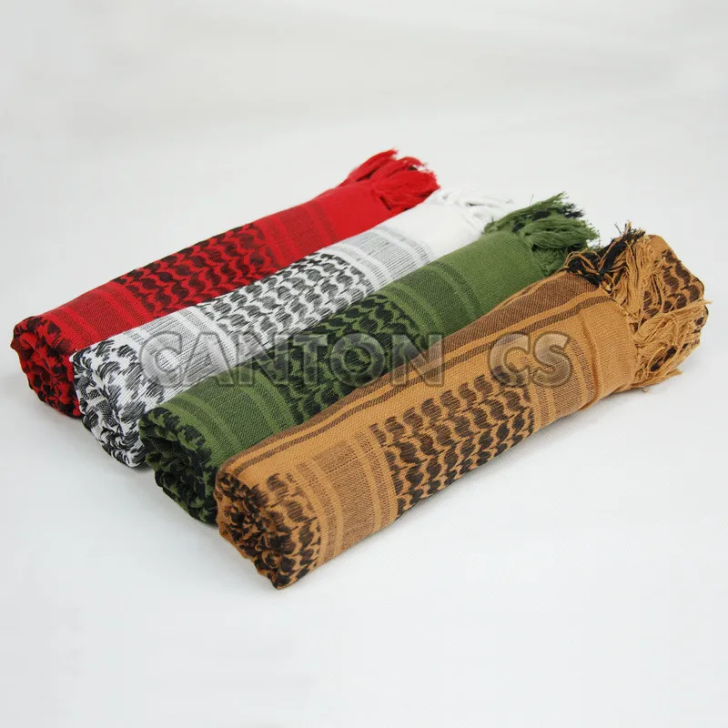 Military Tactical Unisex Arab Shemag Cotton Scarves Hunting Paintball Army Head Scarf Face Mesh Combat Desert Bandanas