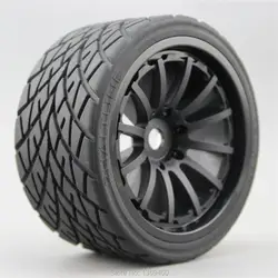 4pcs RC 1/8 Monster Truck On Road Wheels&Tire Set Tyre 12 Spoke For HPI Traxxas 17mm Metal Hub 26412