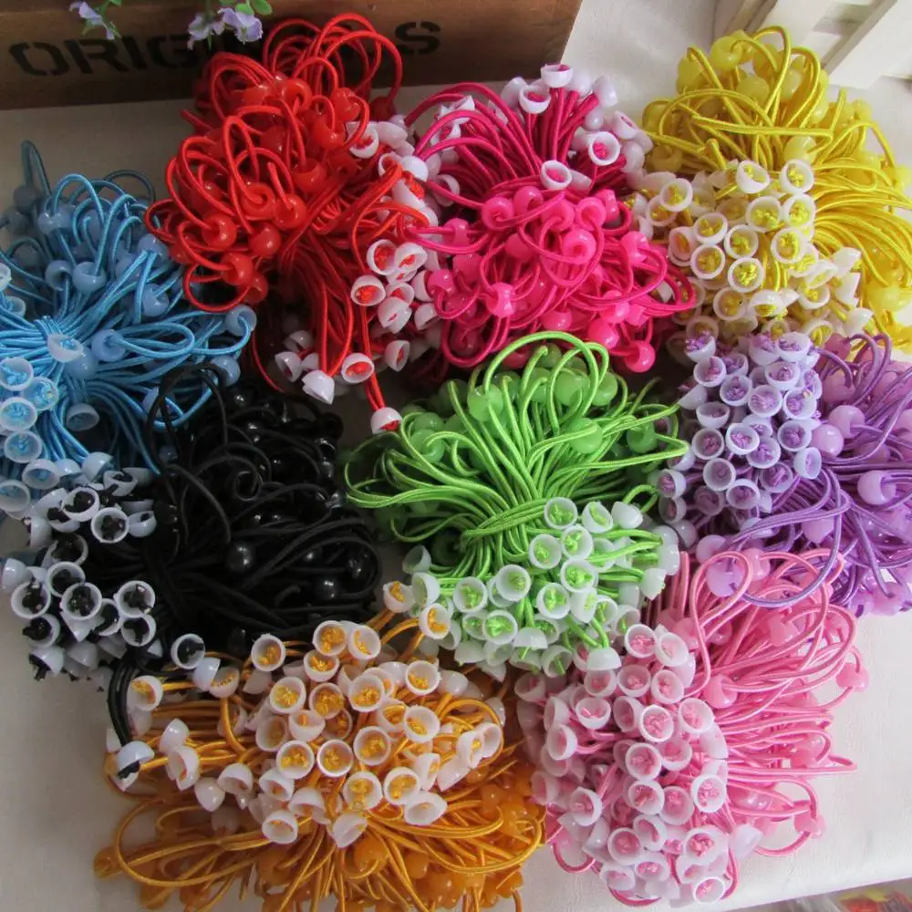 

100pcs 90mm candy color elastic hair bands Hair Rope for girls hair accessories 9 colors