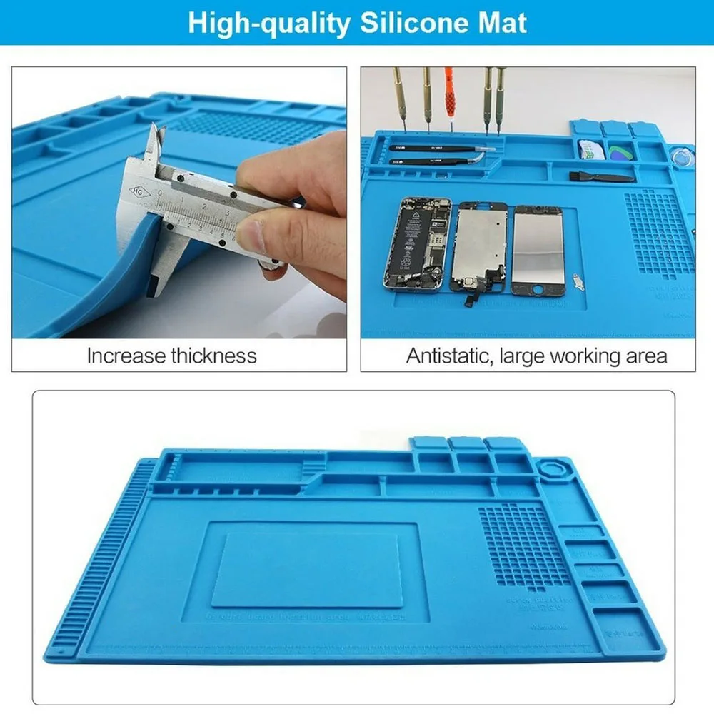 Il più grande tappetino per riparazione elettronica magnetica stazione di saldatura in Silicone cuscinetto per pistola di calore 932F tappetino per