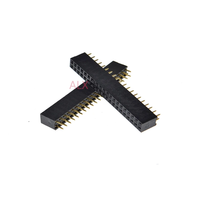 5/10pcs 2x20 Pin Double Row Straight Female Pin Header 2.54mm Pitch Strip Connector Socket 2*20 20p 20pin 20 Pin For Pcb Board