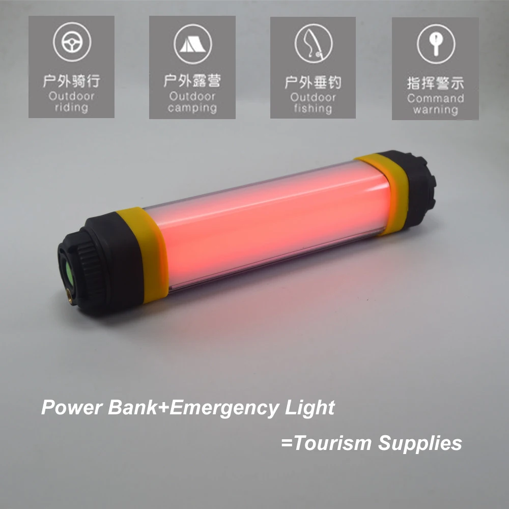 Portable IP68 4400mAh 7Modes Dimmable Power Bank Rechargeable Emergency SOS Flashing Magnetic Multifunction LED Camping Light