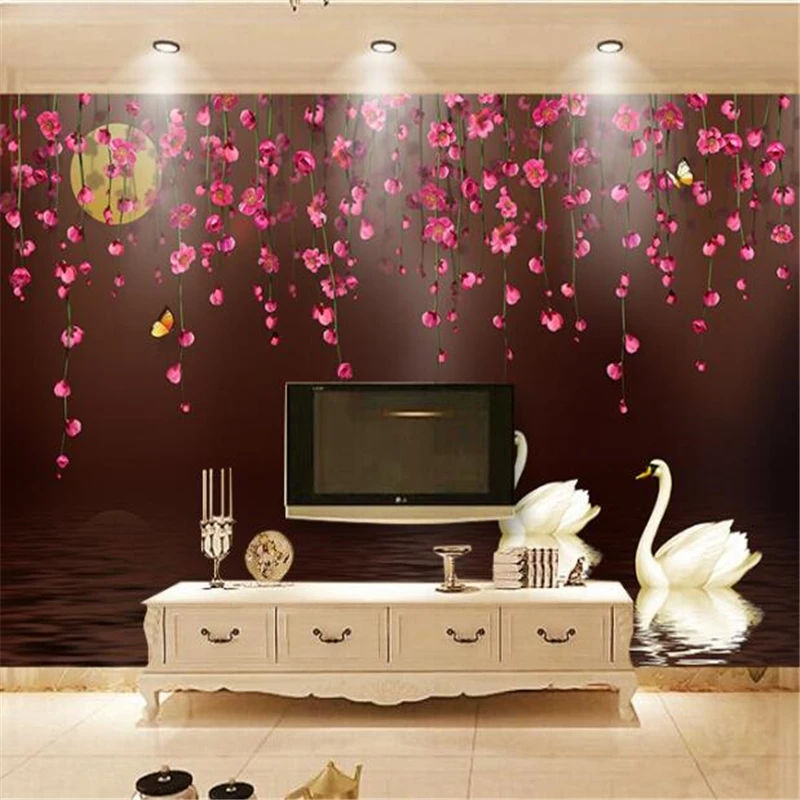 wellyu  papel de parede 3D   Custom wallpaper   Romantic Rose Love Flower TV background wall  papel parede  tapety  behang