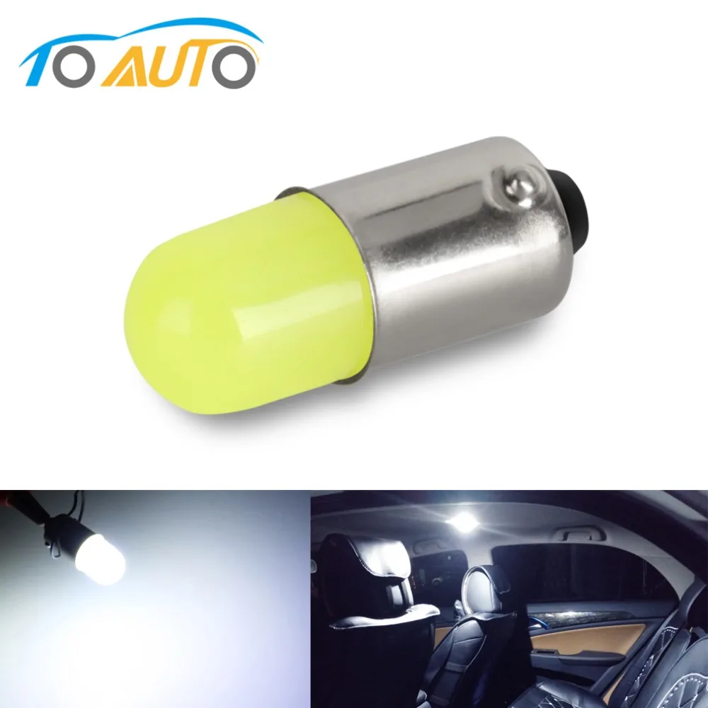 1Pcs BA9S T11 T4W T5 1895 233 Super Bright Round 3D COB LED White Car License Plate Light Auto Interior Door Lamp marker Bulb