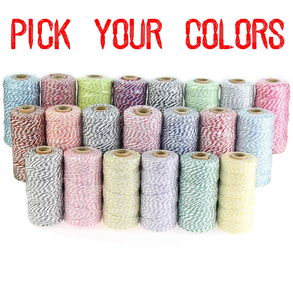 

15 Spools (110yard/spool) Mixed Colors Colored Bakers Twine,Bulk Gift Packaging Wrap Craft Diy Cotton Twine,String,Cords,Rope