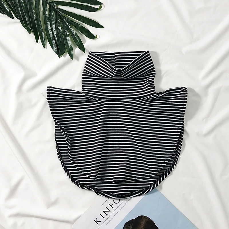 Cotton Womens Fake Collar Solid Turtleneck False Blouse Top Collar Black White Female Turtleneck Shirt Sweater Detachable Collar