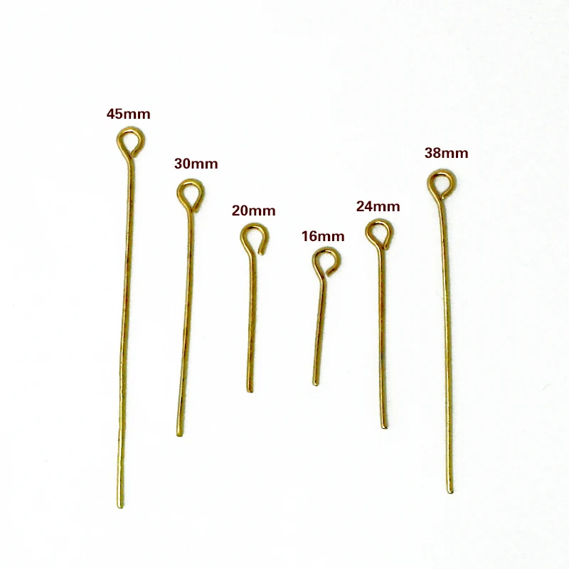 New Sale 16/20/24/30/35/40/45MM DIY Jewelry Pins Needles Silver/Rhodium/Bronze Plated Eye Pins Findings Eye Pin Headpins