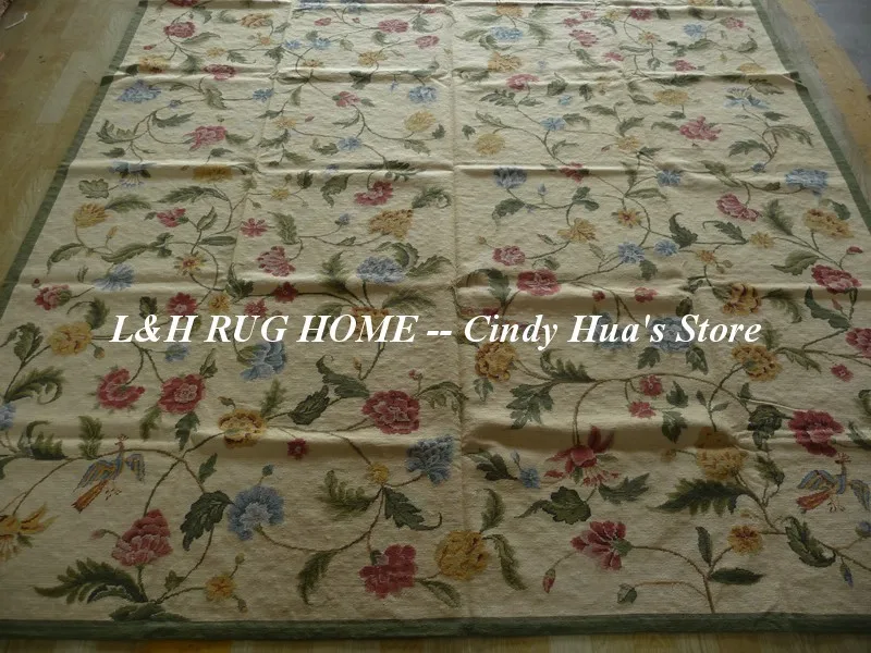 Free shipping 8'X10' antique Hand Stitched needlepoint rugs, handmade wool rugs wholesale prices NEW STORE PROMOTION