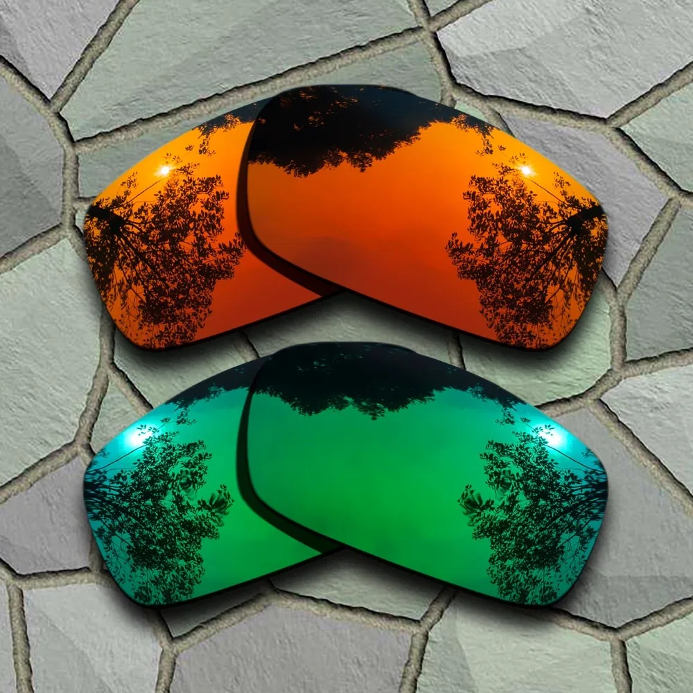 Red Orange&Jade Green Sunglasses Polarized Replacement Lenses for Oakley X Squared