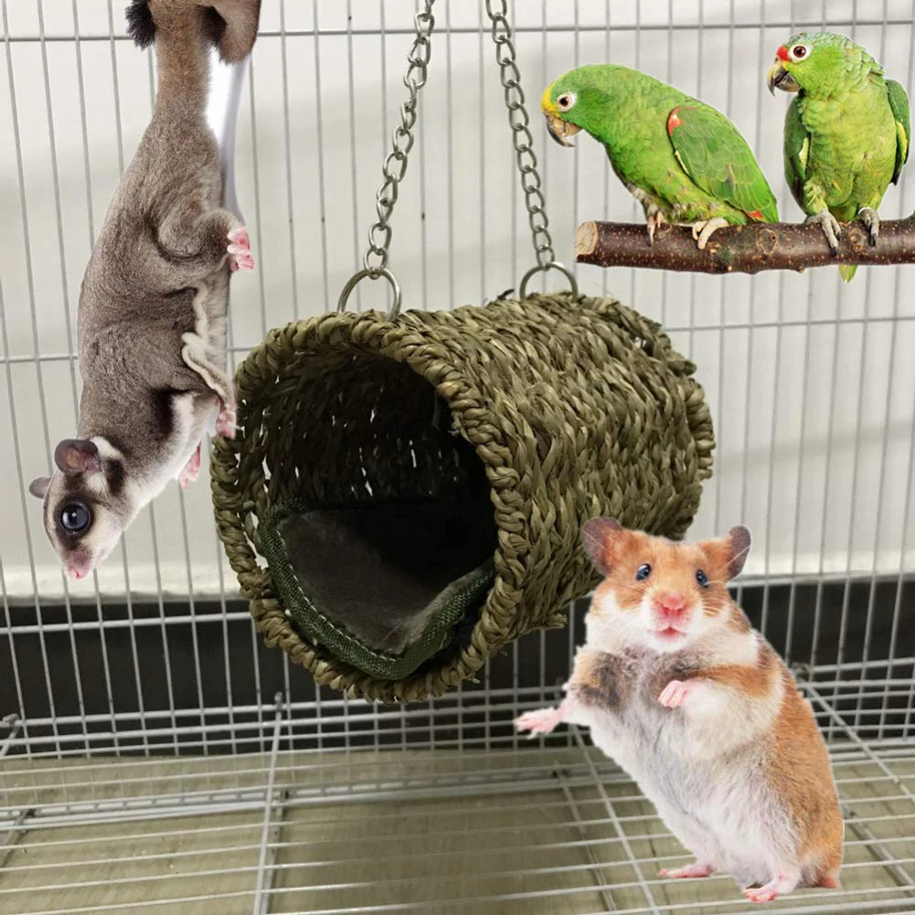 New 3Pcs/Pet Hammock Swing Tunnel House Bed Ladder Hamster Squirrel Hanging Cage Toy Squirrel Rat Swing Nest Cages