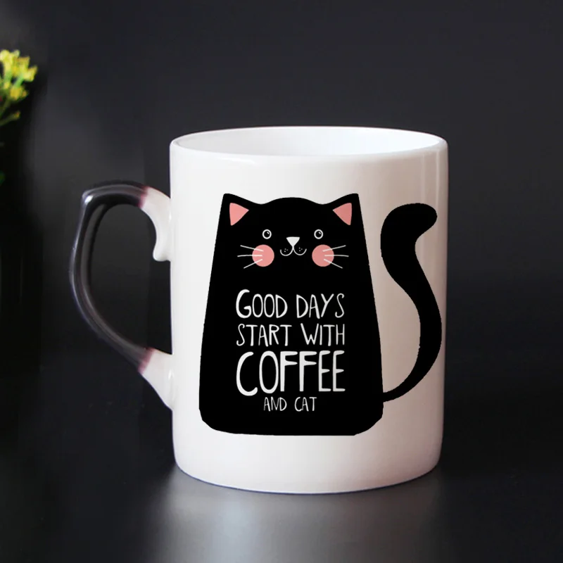 Super Cool Cat Mugs with Color Change, Ceramic Coffee Mug and Cup, Heat Reveal Magic Mugs for Friend, Fashion Gift