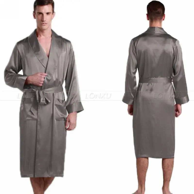 Mens Silk Satin Pajamas Pajama Pyjamas Robe Robes Bathrobe Nightgown Loungewear U.S.S,M,L,XL,2XL,3XL Plus __5Colors