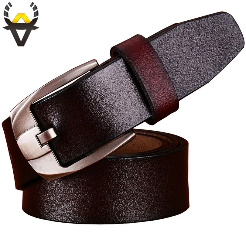 

Genuine leather belts for men Designer casual pin buckle belt man for jeans Quality second layer cow skin girdle Width 3.8 cm