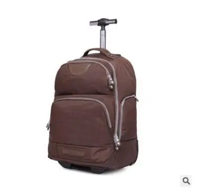 Double Use Travel Boarding bag on wheels trolley travel cabin luggage suitcase nylon wheeled travel backpack bag Travel Duffle