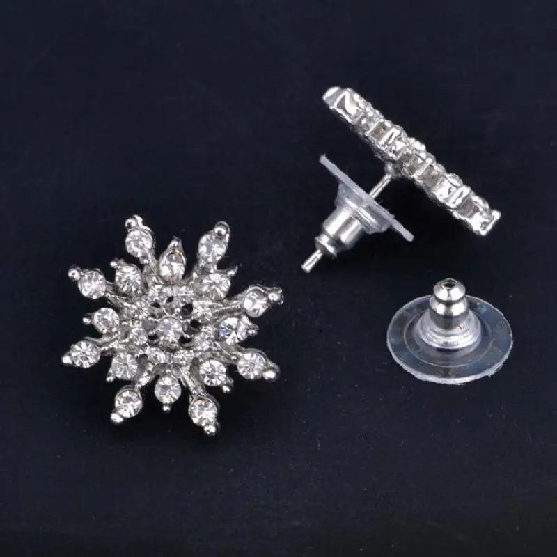 2015 Fine Jewelry, High Quality Gems Glittering Rhinestone Ear  Earrings Female Exquisite Dazzling Zircon Snowflake Earrings