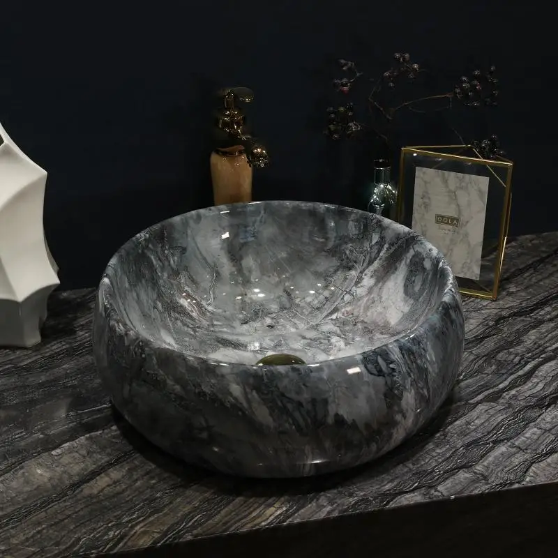 

Porcelain wash basin sink ceramic basin sink Counter Top Wash Basin bathroom ceramic art ceramic wash basin round
