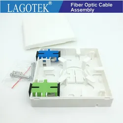 5pc/lot FTTH Terminal Box with SC Adapter 86-type PVC Junction Box Wall Mount Desktop Terminal Panel Fiber Optic Termination Box