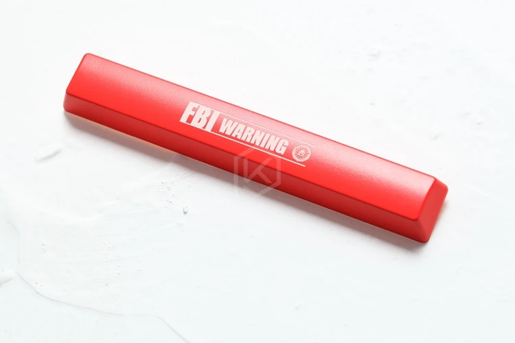 Novelty Shine Through Keycaps ABS Etched, Shine-Through fbi warning black red spacebar custom mechanical keyboards