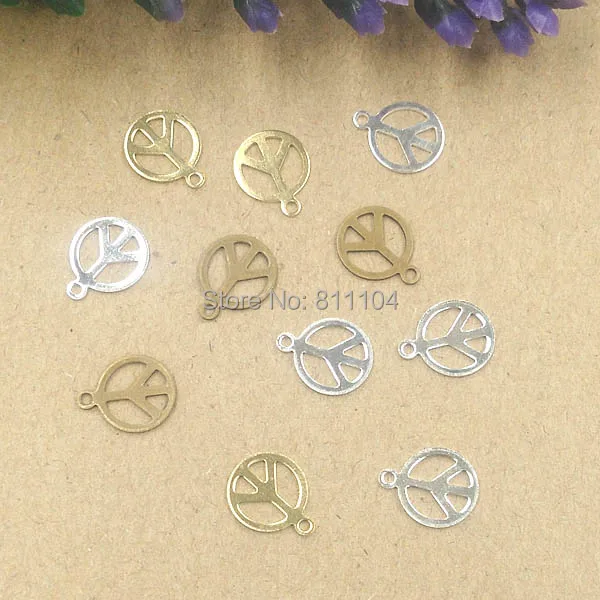 8x10mm Multi-color Plated Brass Metal Blank Circle Charms w/ a Loop Links Pendant Connectors DIY Jewelry Findings