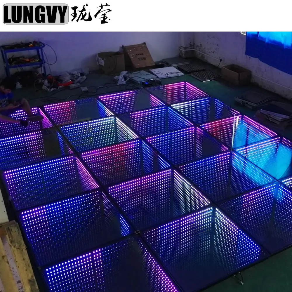 

1M*1M RGB Full Colors LED Mirror Dance Floor 3D Dance Flooring Wedding Disco Decoration Led Lighting Concert Stage