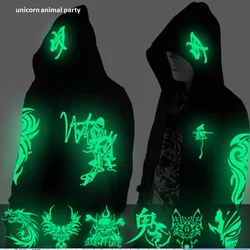 Chaqueta de manga larga noctilucente, ropa de moda para estudiantes, abrigo suelto, Ropa de baile nocturno brillante, baile fantasma