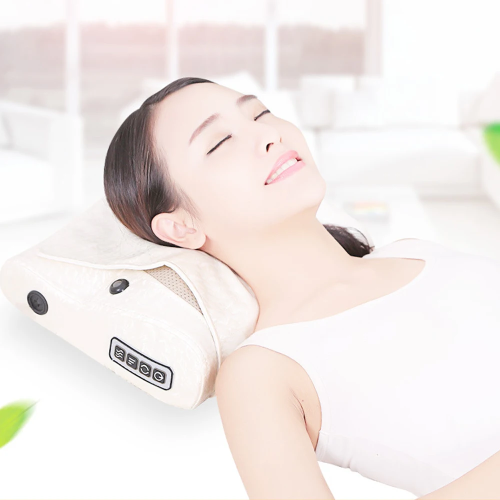 

Infrared Heating Neck Shoulder Back Body Electric Massage Pillow Shiatsu Massager Device Cervical Healthy Massageador Relaxation