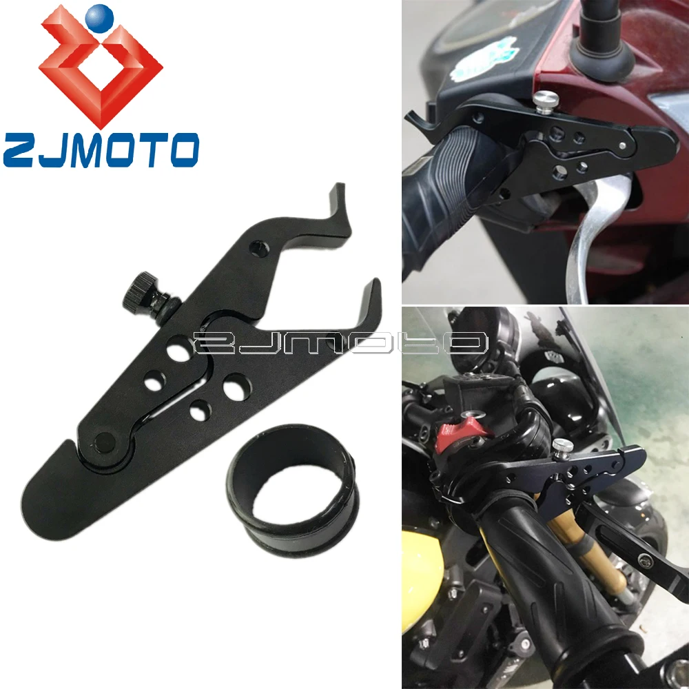 Motorcycle Cruise Control System Handlebar Assist Clamp CNC Aluminum Cruise Control Throttle Lock w/ Rubber Ring