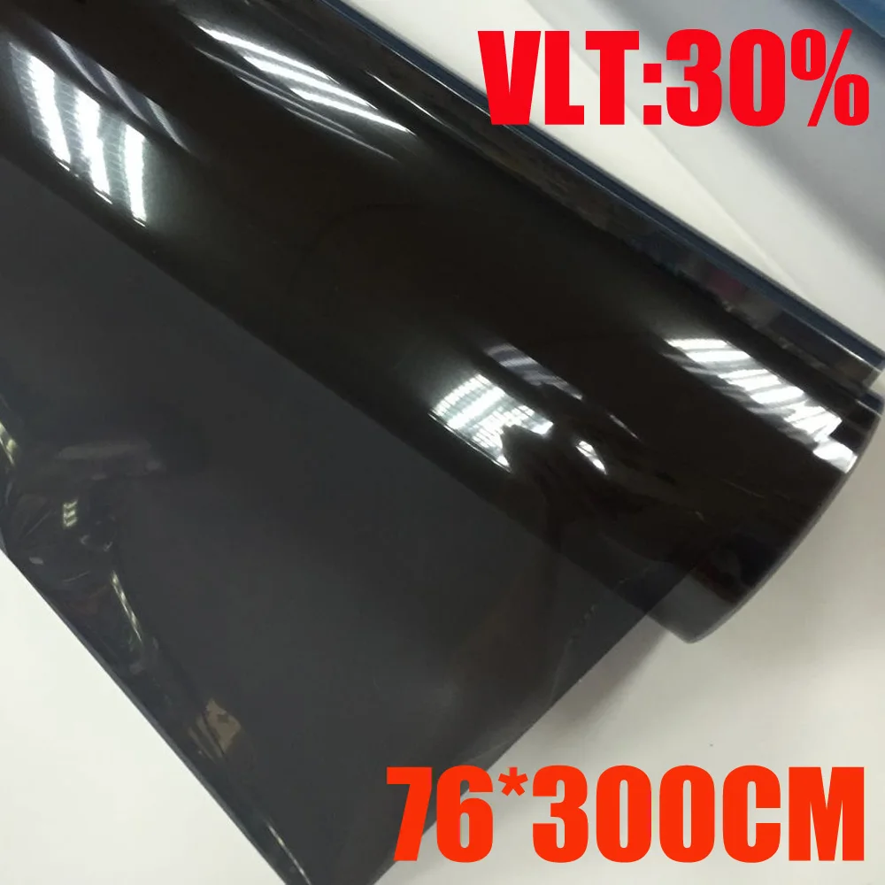 

76cmx300cm/Roll Light Black Car Window Tint Film Glass VLT 30%/ Roll 1 PLY Car Auto House Commercial Solar Protection Summer