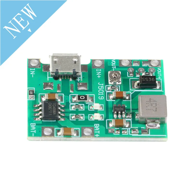 5 pces 3.7v 5v litros 9v 2a ajustável step up módulo impulso 18650 bateria de lítio carregamento módulo de descarga para multímetro