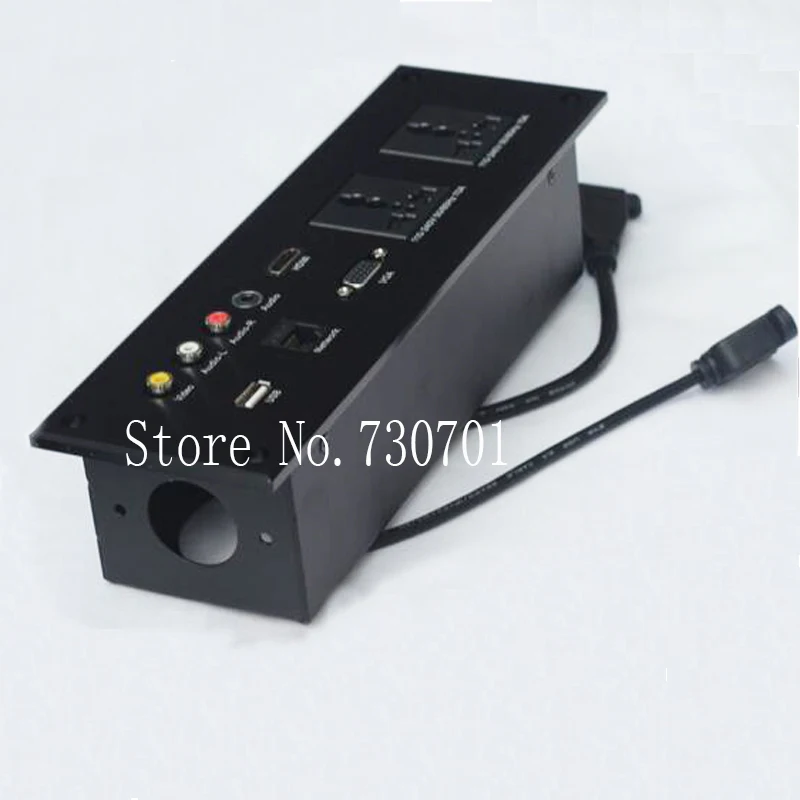 Hotel wall junction box multifunction desktop socket information box multimedia socket usb vga audio Iec socket looping use